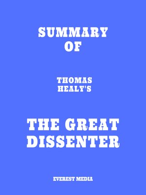 cover image of Summary of Thomas Healy's the Great Dissenter